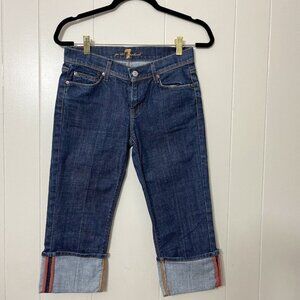 7 FOR ALL MANKIND Womens Cropped Skinny  Rolled Up Jeans Size 26 (27x18)